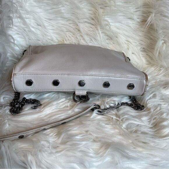 REBECCA MINKOFF Mini Mac Beige Leather Crossbody Shoulder Bag - Picture 8 of 14